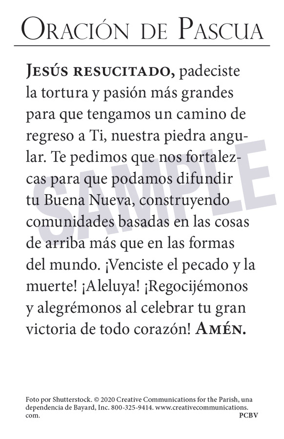 Easter Prayer Card - Spanish - Jpg file