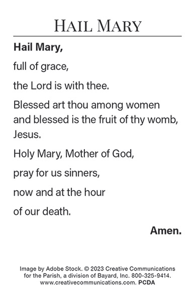Hail Mary Prayer Card - Jpg file