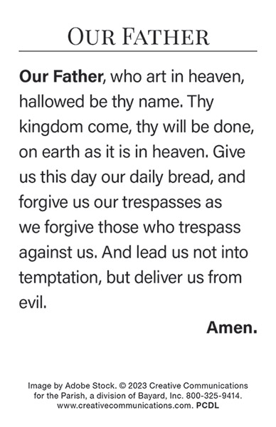Our Father Prayer Card - Jpg file