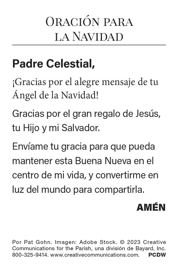 Christmas Prayer Card Spanish - Jpg file