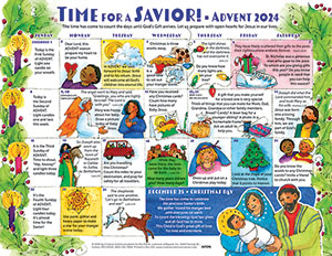 Time for a Savior: Daily Advent 2024 Calendar for Kids (Set of 50)