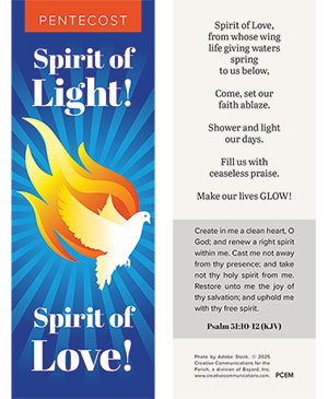 Spirit of the Light! Pentecost Bookmark (Set of 25)