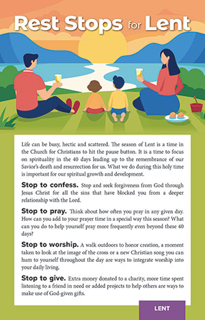 Rest Stops for Lent Bulletin Insert (Set of 50)