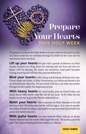 Prepare Your Hearts this Holy Week Bulletin Insert (Set of 50)