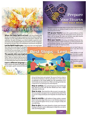 Lent, Holy Week and Pentecost Bulletin Inserts (Set of 150)