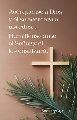 Lent Prayer Card Spanish - James 4:8, 10 (Set of 50)