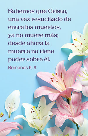 Easter Prayer Card Spanish - Romans 6:9 (Set of 50)