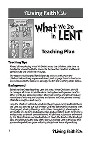 What We Do in Lent Teacher Guide