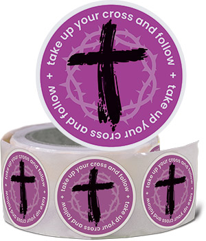 Take Up Your Cross and Follow - Lent Sticker Roll (Roll of 100 Stickers)
