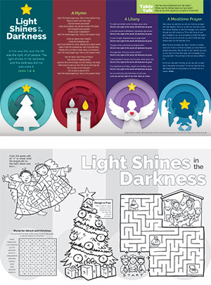 Light Shines in the Darkness Advent Placemat (Set of 50)